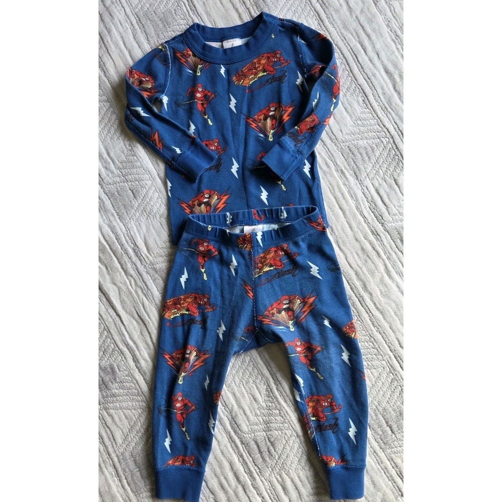 Hanna Andersson The Flash‎ Organic Cotton Pajamas 2T Blue Marvel Set